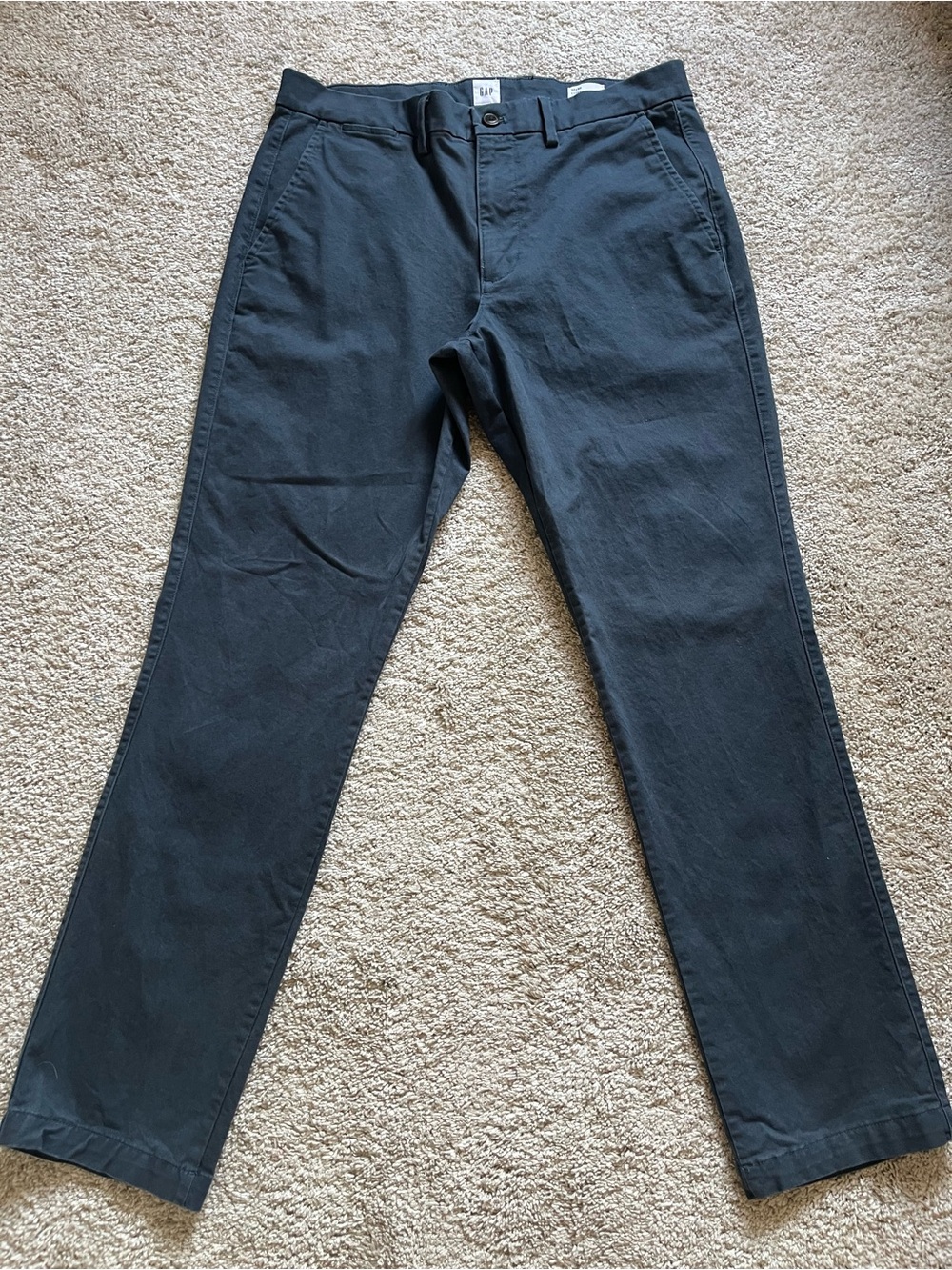 Gap Men’s Essential Khaki Slim Chino Pants 32x30 Navy Blue Workwear